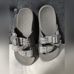 Women's Chaco Gray Slip-On Slide Sandals with Woven Straps * Sz 6